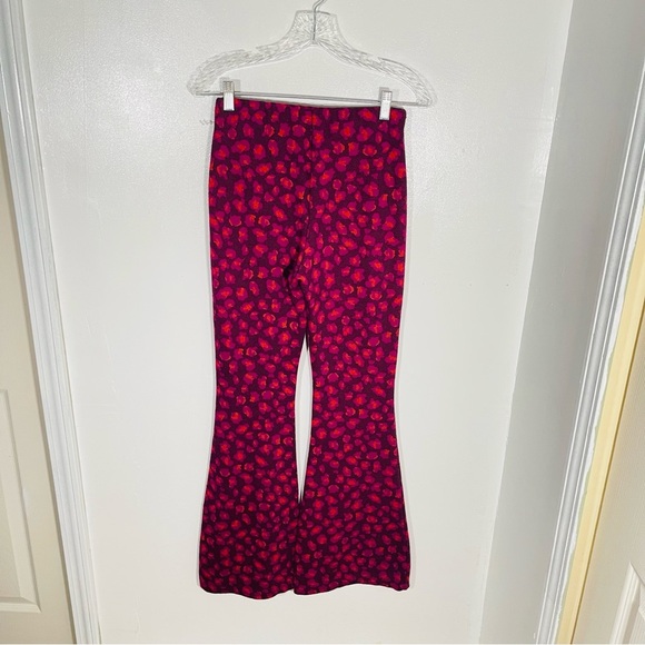 Anthropologie Knit Flare Pants Floral Wide Leg - Picture 4 of 9